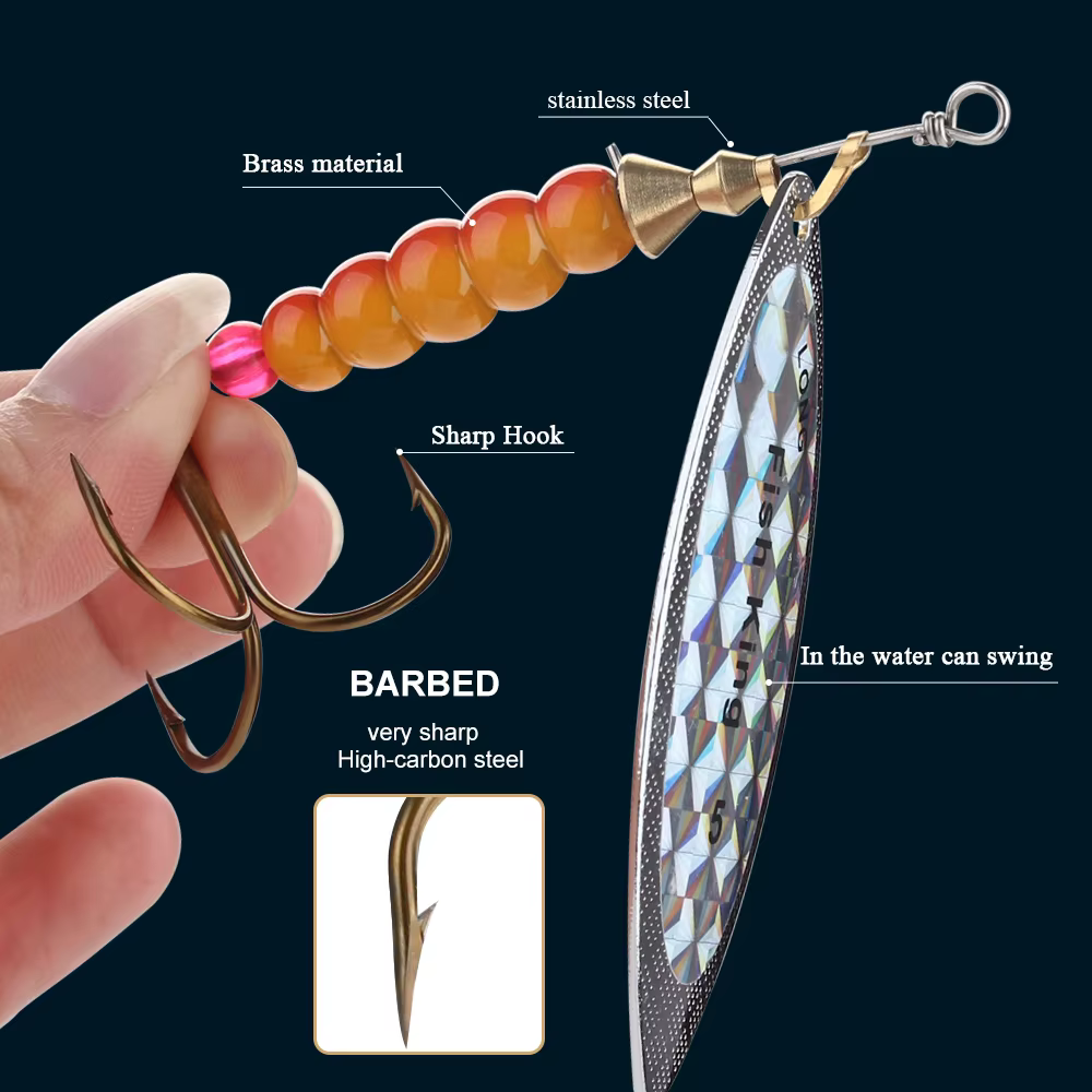 FISH KING Spinner leurre appât 4.5g/7.0g/12.5g/17.4g/27.1g cuillère leurres brochet métal leurre de 