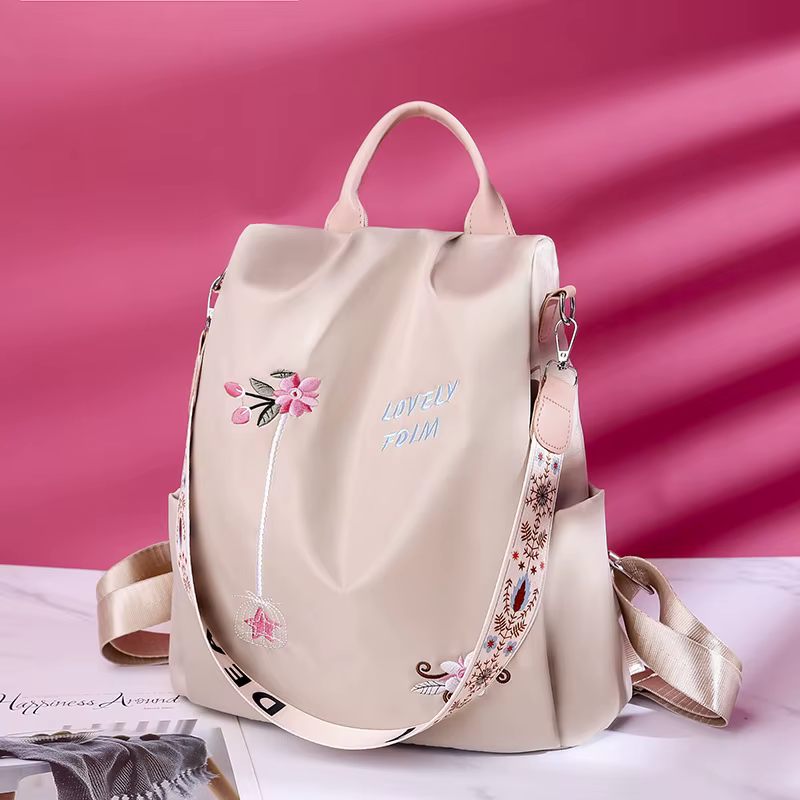 Sac à dos Oxford étanche pour femmes, sac à dos brodé de grande capacité, sacs de voyage, nouveau sa