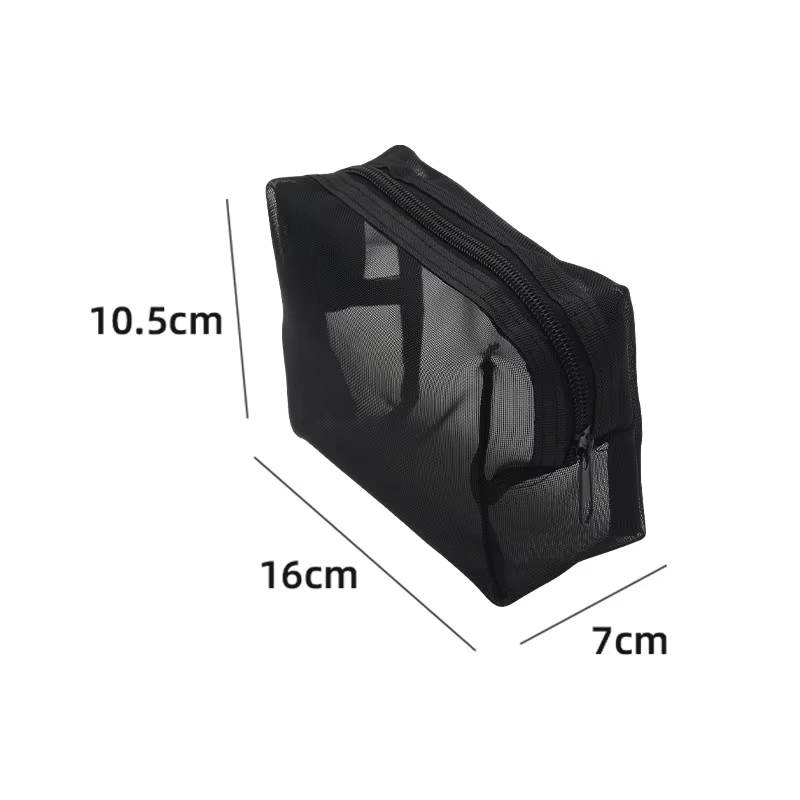 Sac de maquillage transparent à fermeture éclair, pochette de rangement cosmétique multifonctionnell