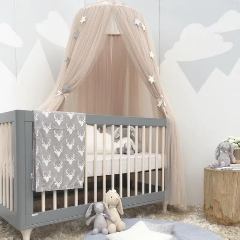 Tente suspendue avec moustiquaire, décoration étoile, lit de bébé, auvent de berceau, rideaux en Tul