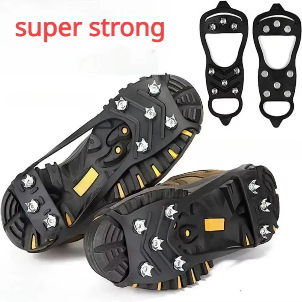 8 dents pince à glace Spike pour chaussures hiver extérieur anti-dérapant randonnée escalade glace n