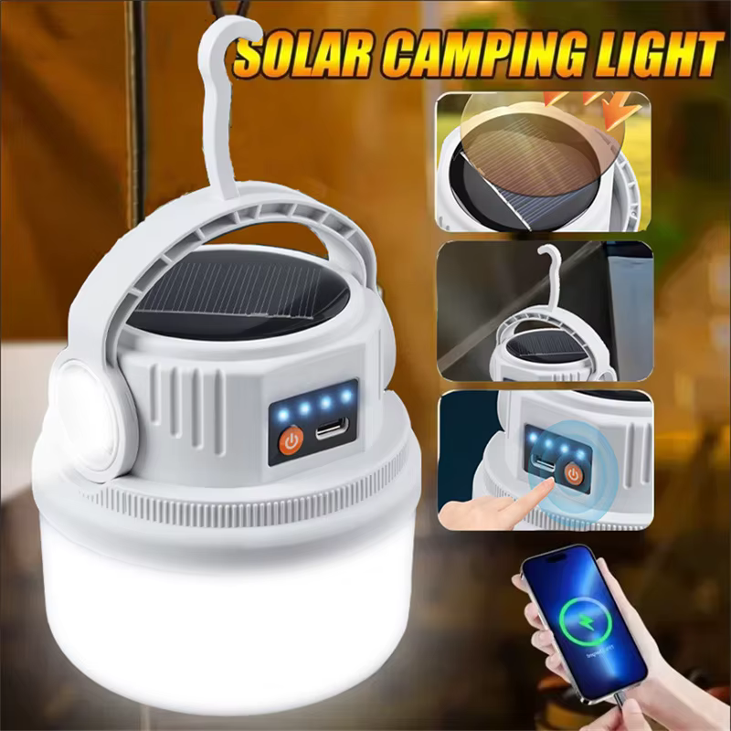 Lampes solaires de Camping, lampe de poche multifonctionnelle étanche pour tente, Type C et Charge s