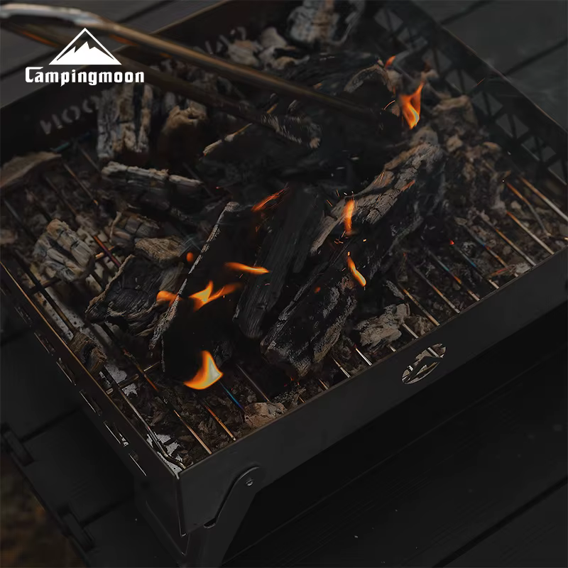 Foyer en acier inoxydable Campingmoon MT-6-LT Eva de feu de camp pliant portable