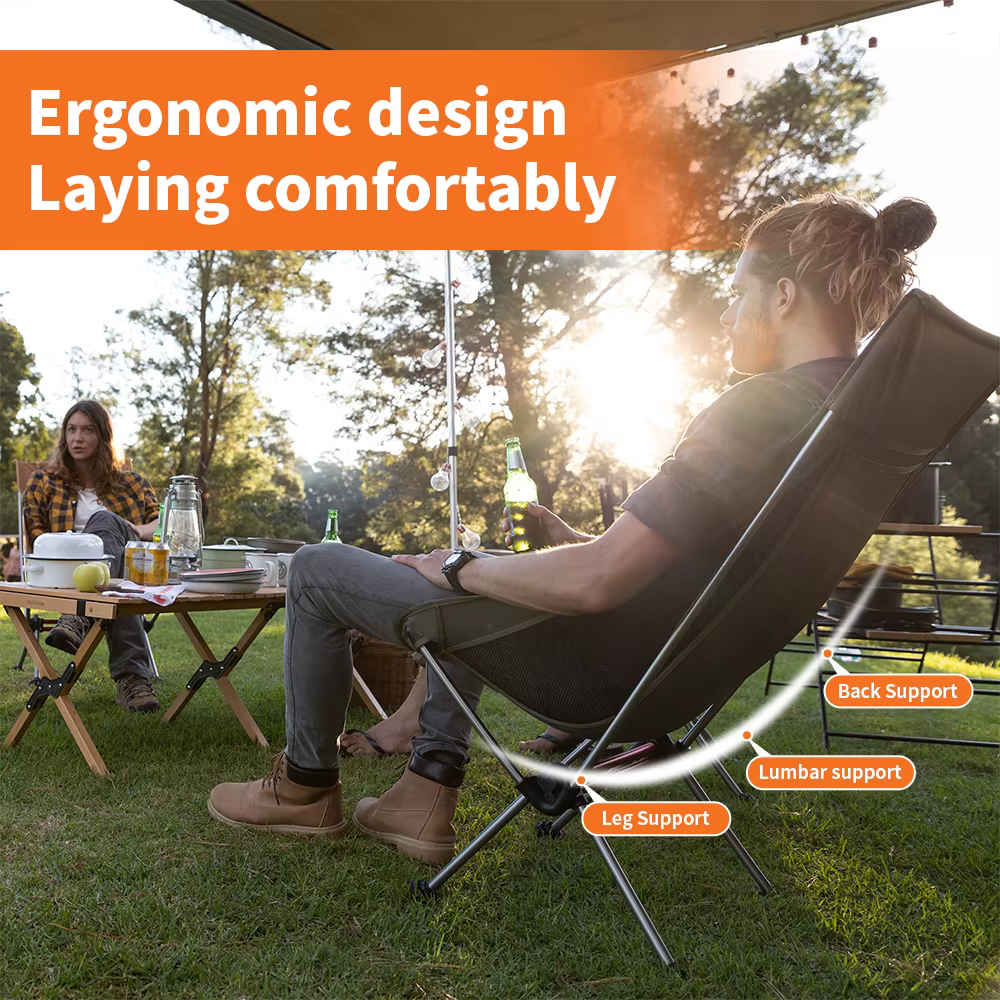 Natureifa-Chaise pliante ultralégère à dossier haut, chaises à bascule portables, camping, pêche en 