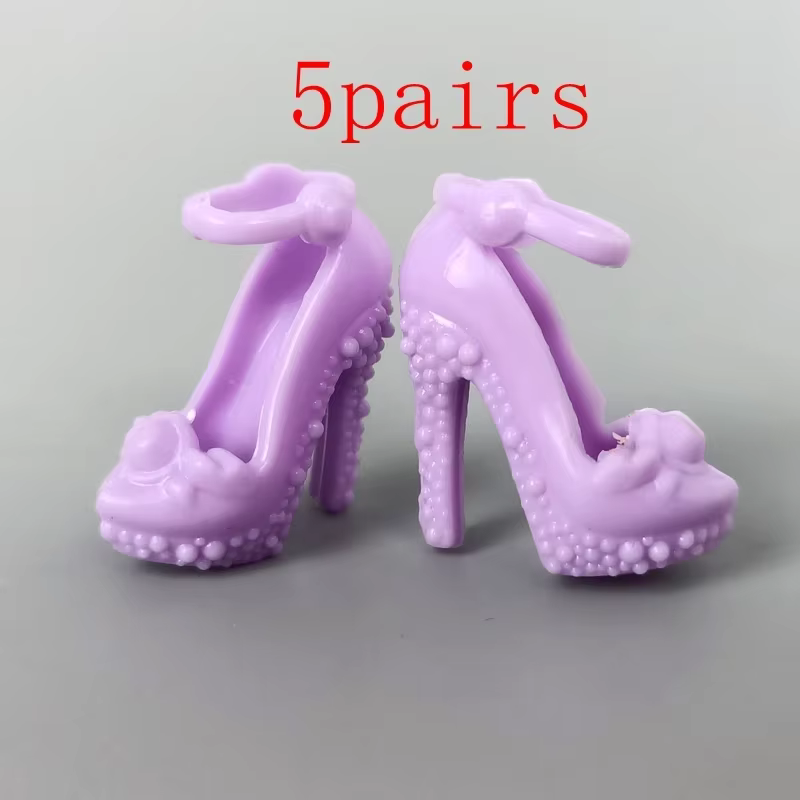 Chaussures à talons hauts de couleurs mélangées pour poupée Barbie, sandales, chaussures pour poupée