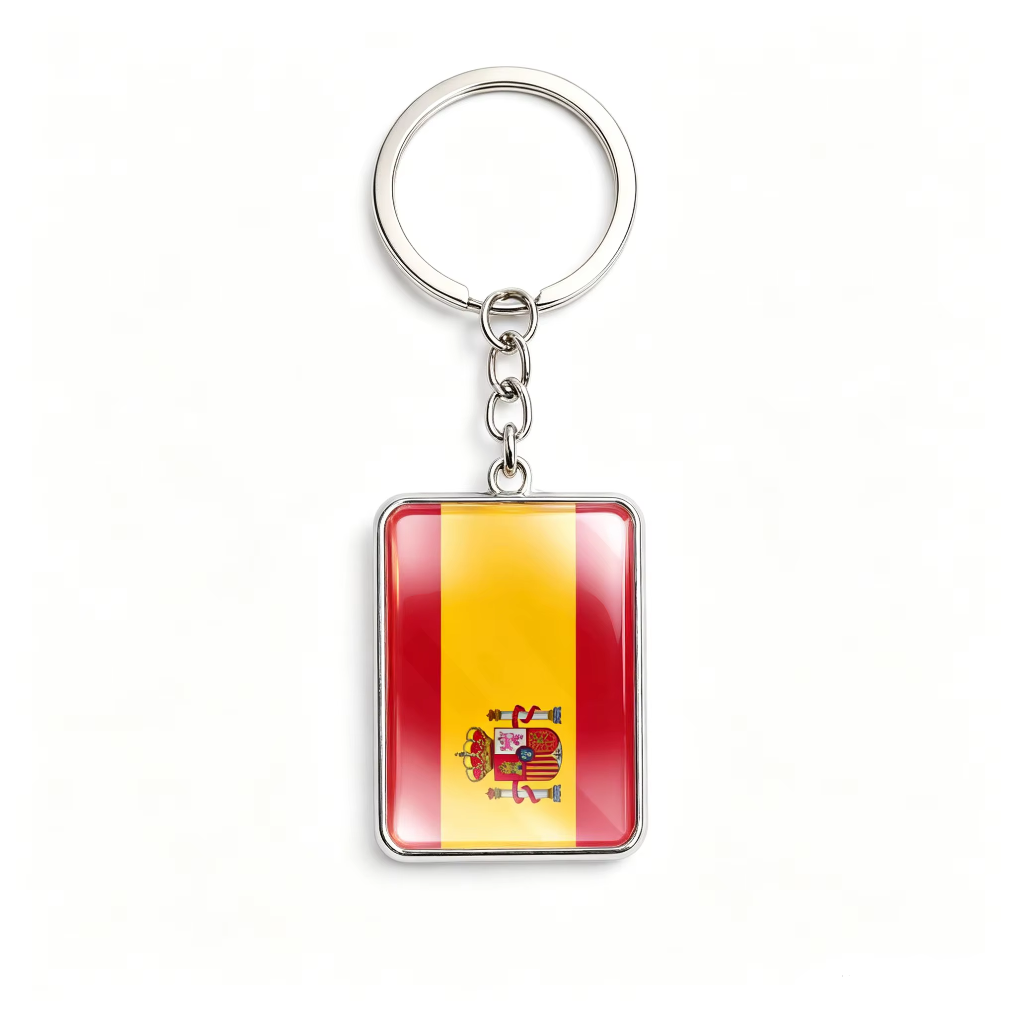 Porte-clés drapeau espagnol, pendentif, bijou, cadeau, cabochon en verre, porte-clés, bijou, cadeau