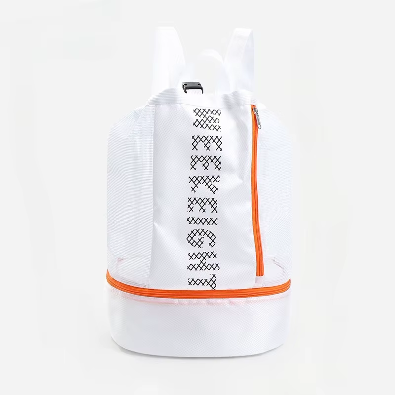 Sac à dos en maille pour natation sèche et humide, sac à dos de plage avec cordon de serrage transpa