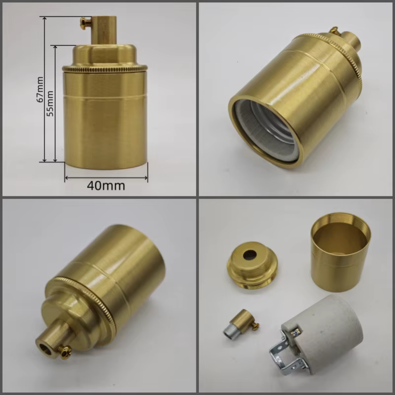 Support de lampe Edison DIY pour abat-jour, en laiton pur de qualité, douille filetée vintage, suppo