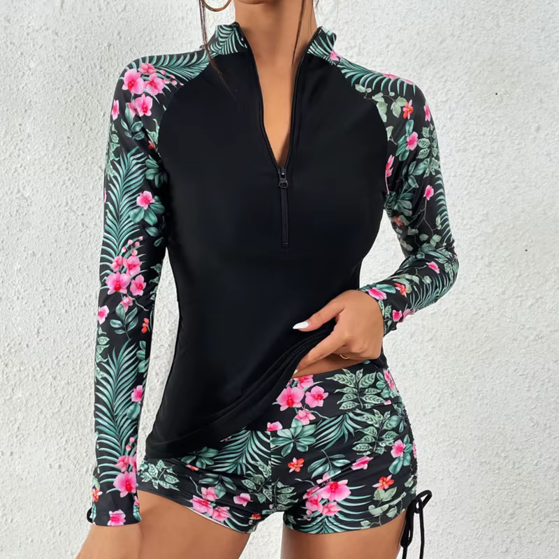 Maillot de bain femme à manches longues maillots de bain sport surf Tankini ensemble maillots de bai
