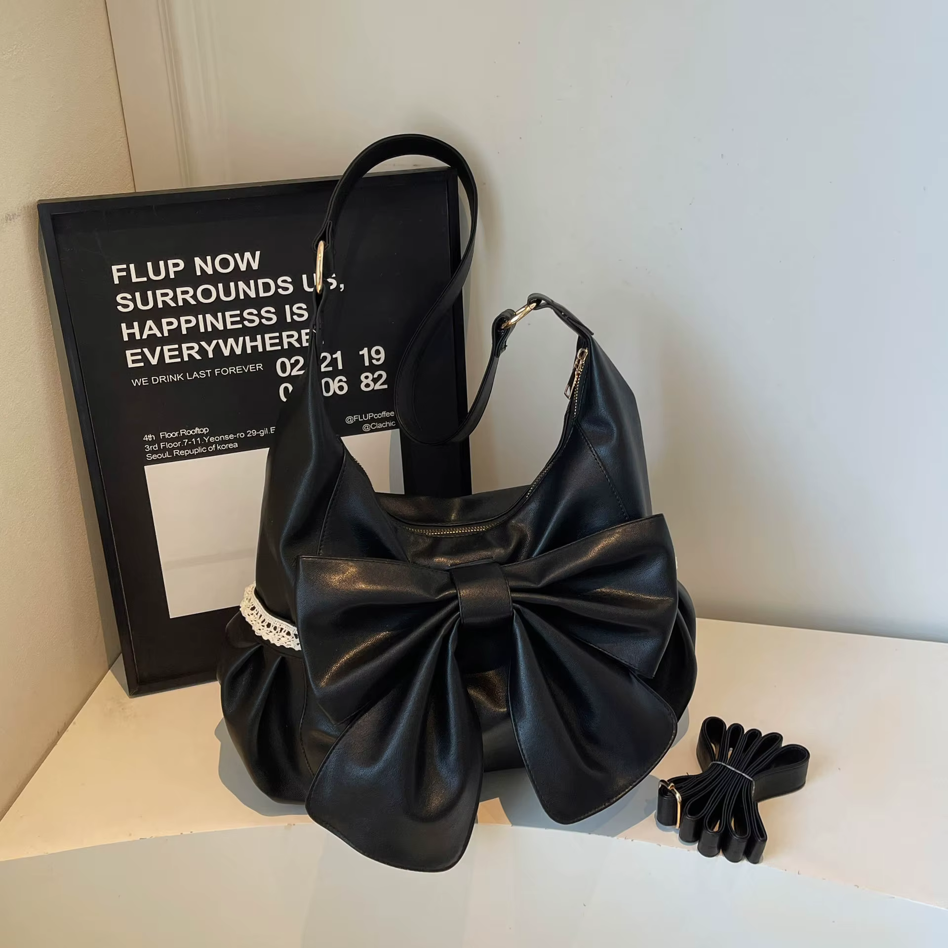 Sac seau décontracté de grande capacité pour femmes, sac à bandoulière avec nœud papillon, sac de ba