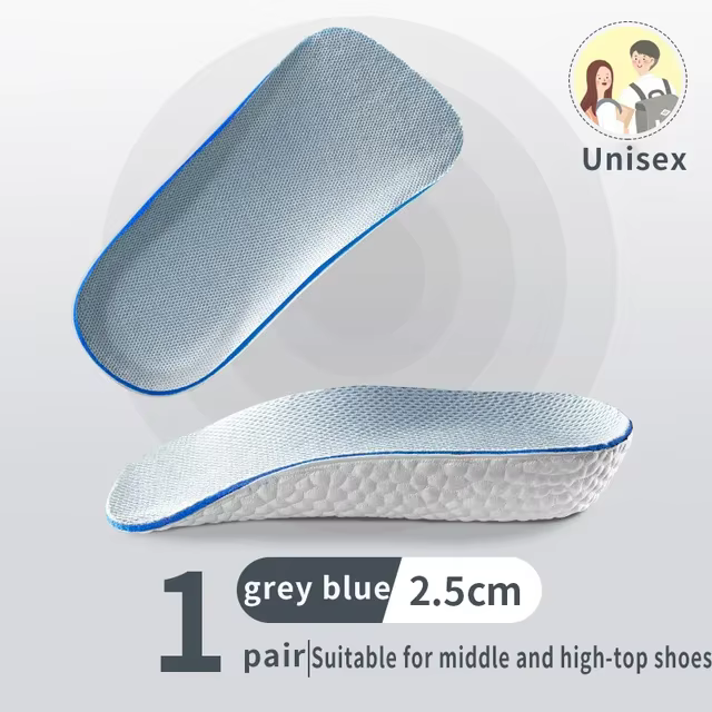 Nouvelles semelles intérieures rehaussantes semi-invisibles pour chaussures, inserts de talon, couss