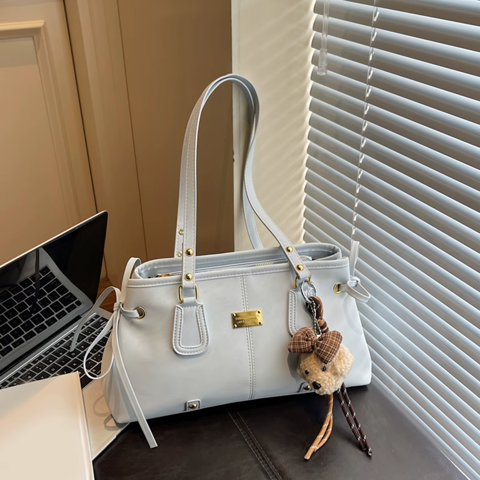 Sac à bandoulière tendance en cuir PU, sac sous le bras élégant, fourre-tout de travail grande capac