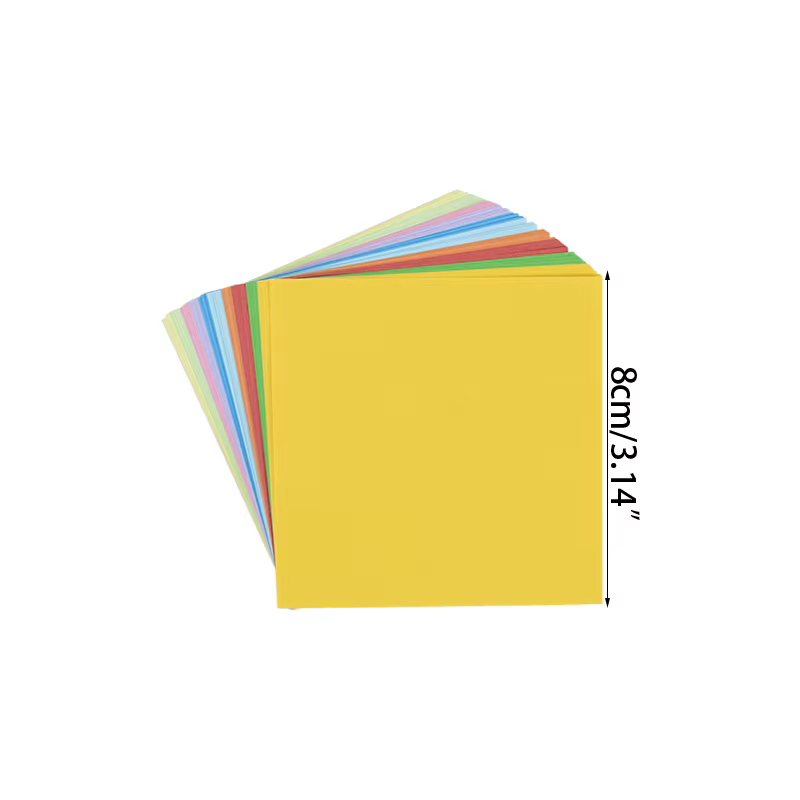 Papier Origami Double face couleur 8-15cm, 100 feuilles de papier pliable facile, papier pliant fait