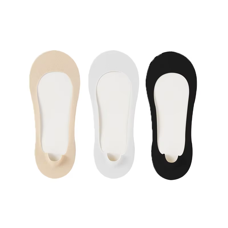 3 paires de chaussettes bateau invisibles antidérapantes pour femmes, Support de voûte plantaire, ép