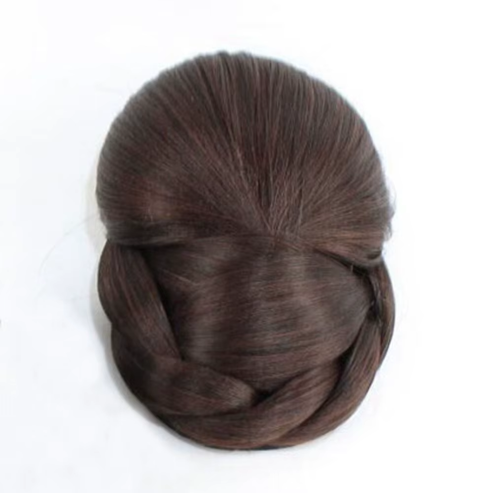 Extension de cheveux naturels pour femmes, faux chignon, chignon tressé, postiche de mariée, accesso