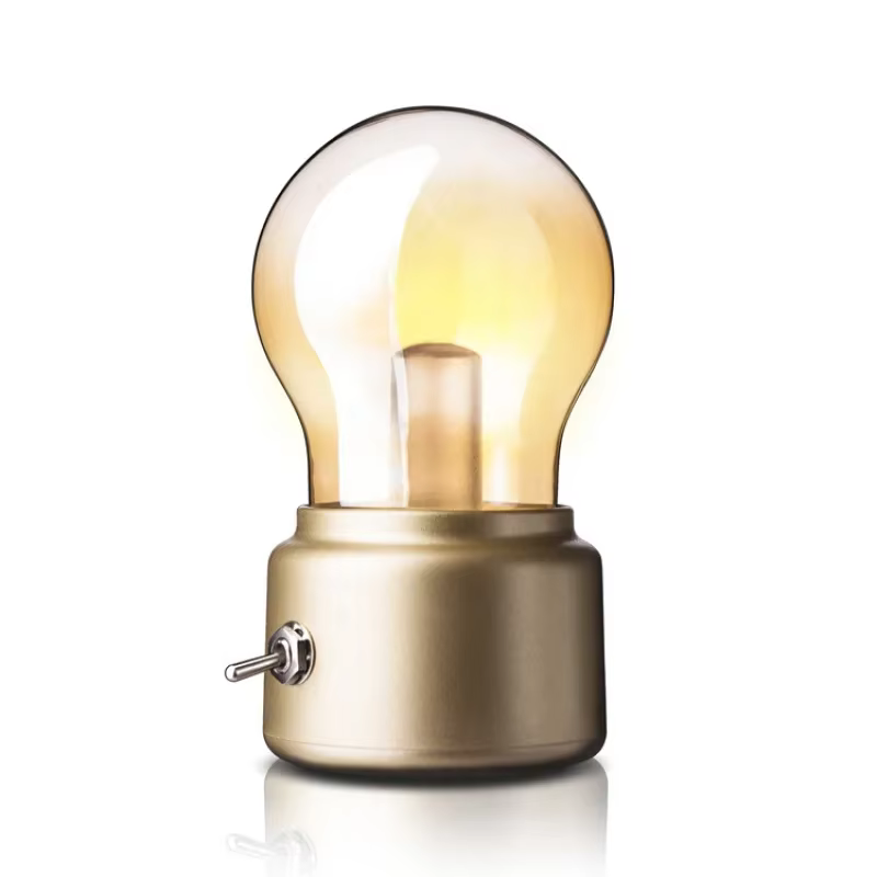 FPOO LED bougie USB ampoule LED Rechargeable soufflant classique rétro lampe de Table de bureau déco