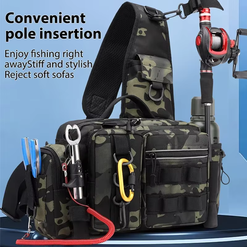 Matériel de pêche en plein air sac à dos sac à bandoulière Portable porte-canne à pêche résistant à