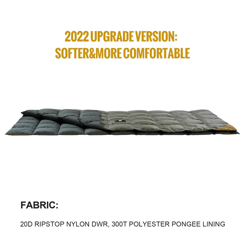 OneTigris – couverture de Camping pour 2 personnes, agrandie et large, couettes de voyage légères en