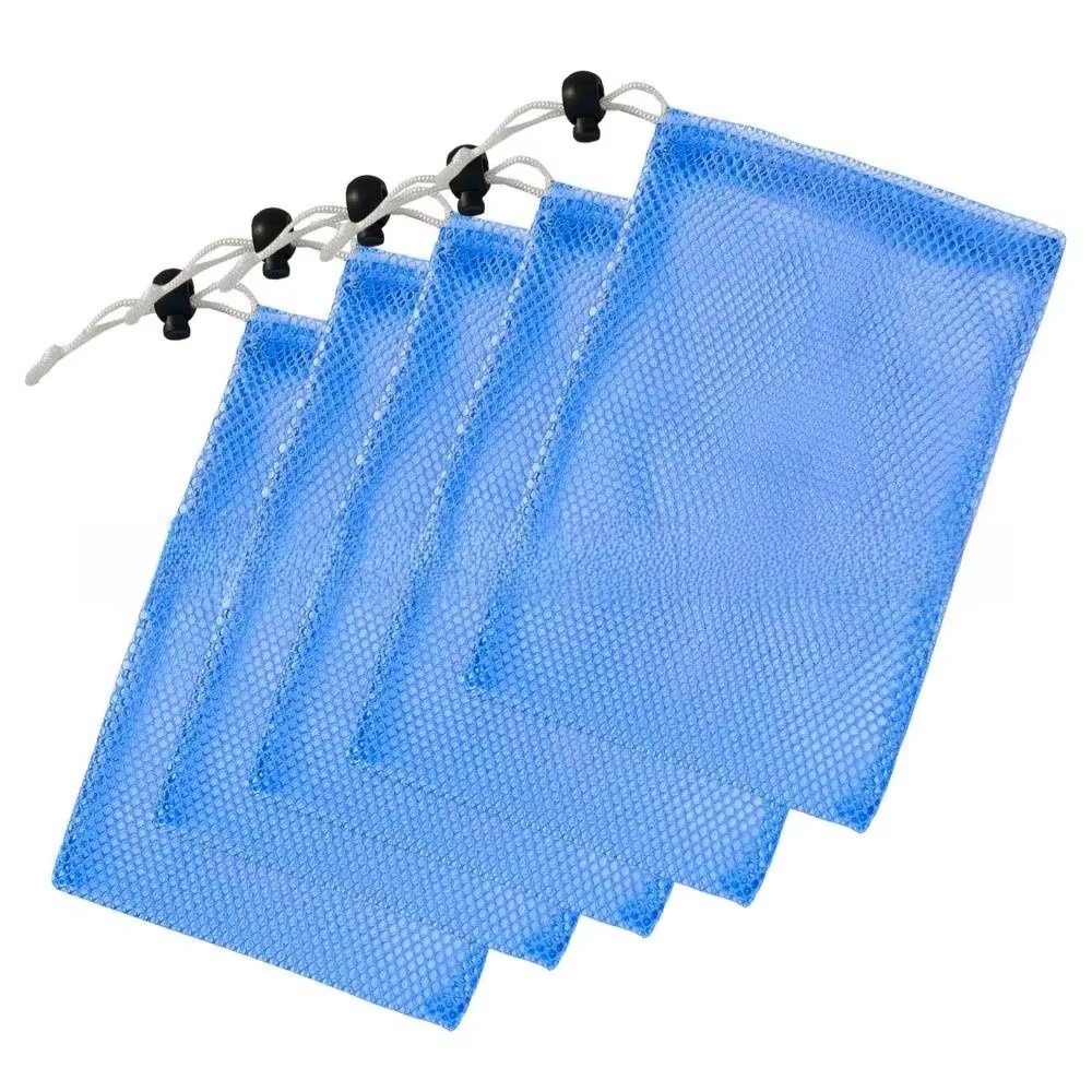 Sacs en filet petits et résistants en nylon avec cordon de serrage, idéaux pour les jeux de plage