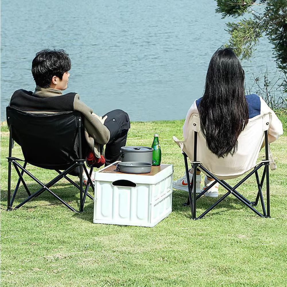 Chaise de camping portable pour adultes avec poche latérale et sac de rangement, adaptée pour l'exté