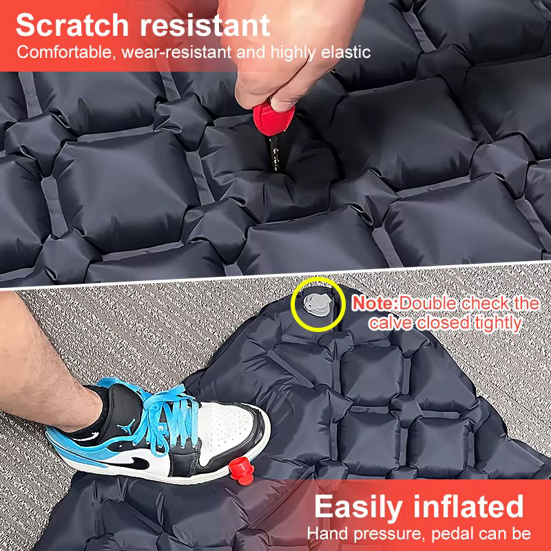 Camping en plein air Gonflable Matelas Couchage Pad Avec Oreillers Ultra Léger Air Mat Intégré Gonfl