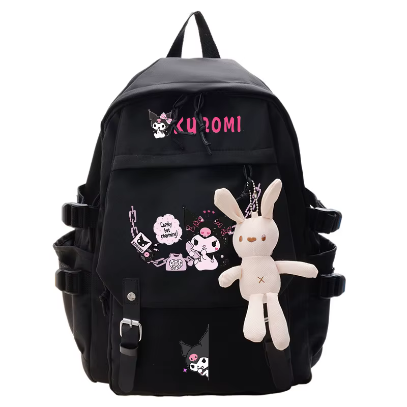 Sac à dos Kuromi Anime pour étudiants, sac d'école, sac à dos de dessin animé, sac de voyage, sac à
