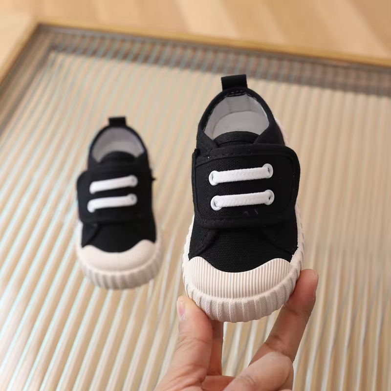 Baskets en toile pour enfants, chaussures décontractées pour tout-petits, confortables et douces, bl