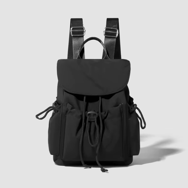 Sac à dos en tissu Oxford avec cordon de serrage pour femmes, sac à dos décontracté multi-poches, pe