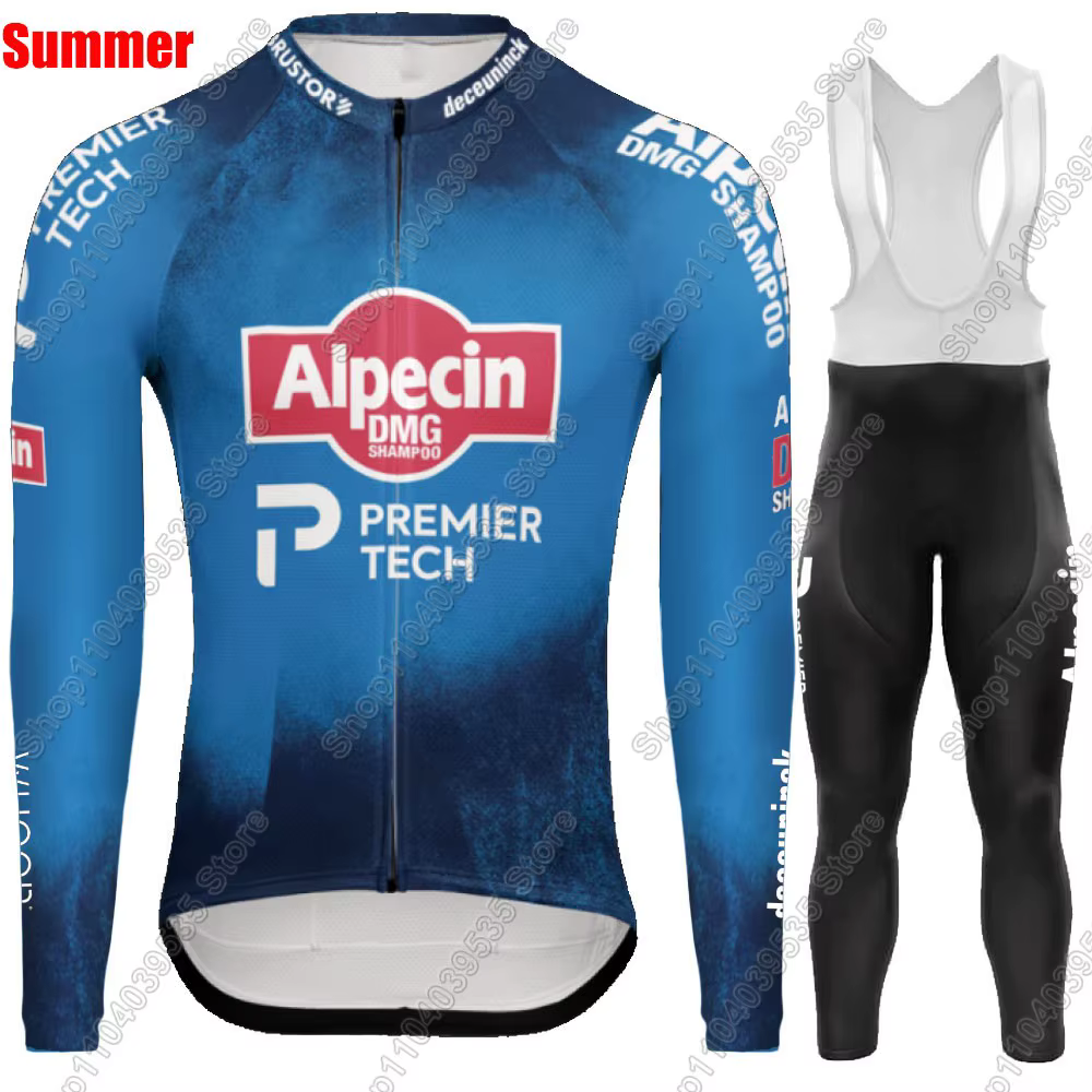 Alpecin Deceuninck 2026 Van Der Poel Maillot de cyclisme gris à manches longues ensemble été hiver c