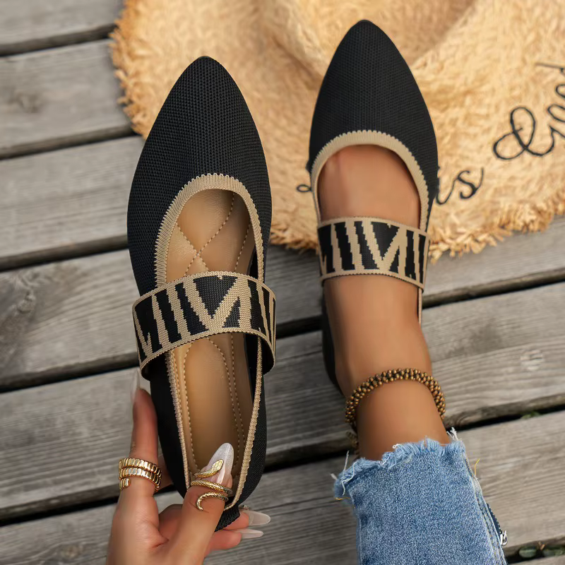 Chaussures plates de ballet pour femmes, chaussures décontractées à talons bas, baskets élégantes po