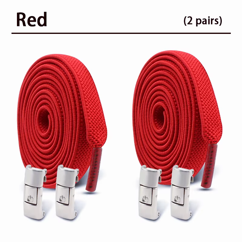 2 paires de lacets de chaussures sans cravate de 8mm, lacets à verrouillage sans attaches, lacets él