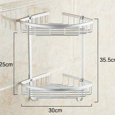 ., Tout neuf, accessoire de salle de bain en aluminium, double étagère de cuisine et de salle de bai