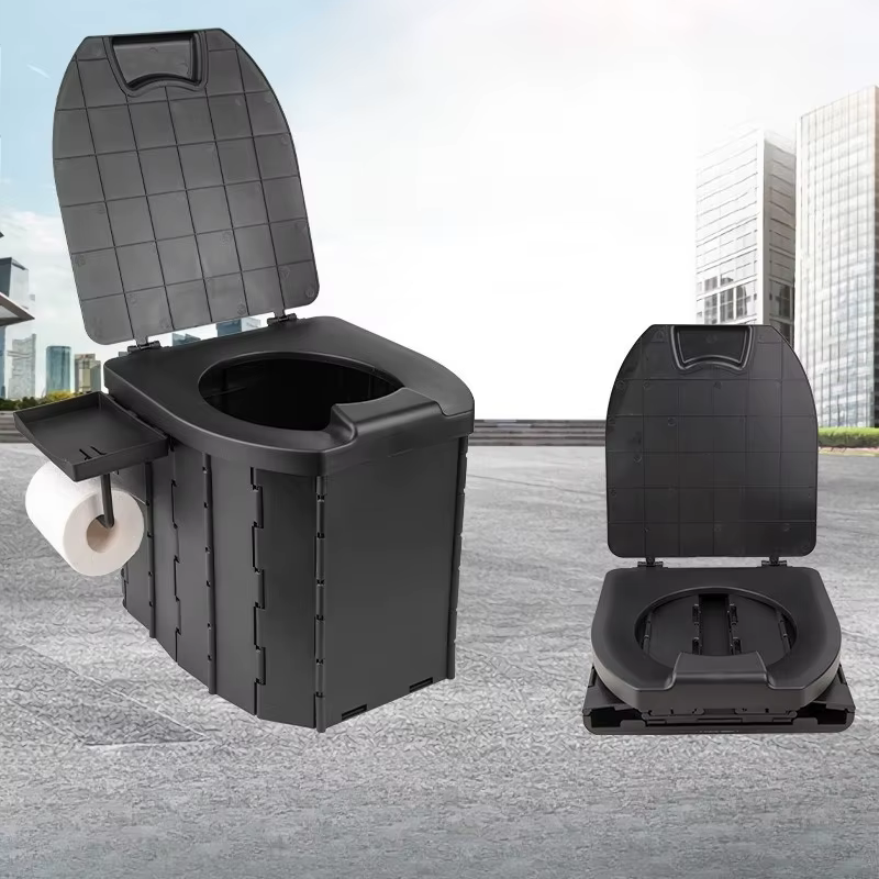 Toilettes portables pliantes avec couvercle, pour adultes et enfants, pour voiture, plage, randonnée
