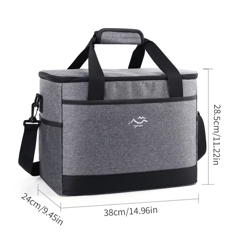 Sac de pique-nique de grande capacité, sacs de glace carrés, boîte à déjeuner isolée minimaliste, sa