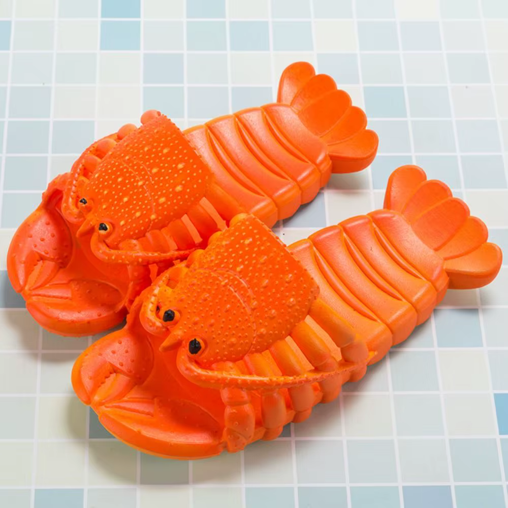 Pantoufles de homard d'été pour femmes et hommes, sandales de jardin, Design de homard, pantoufles c