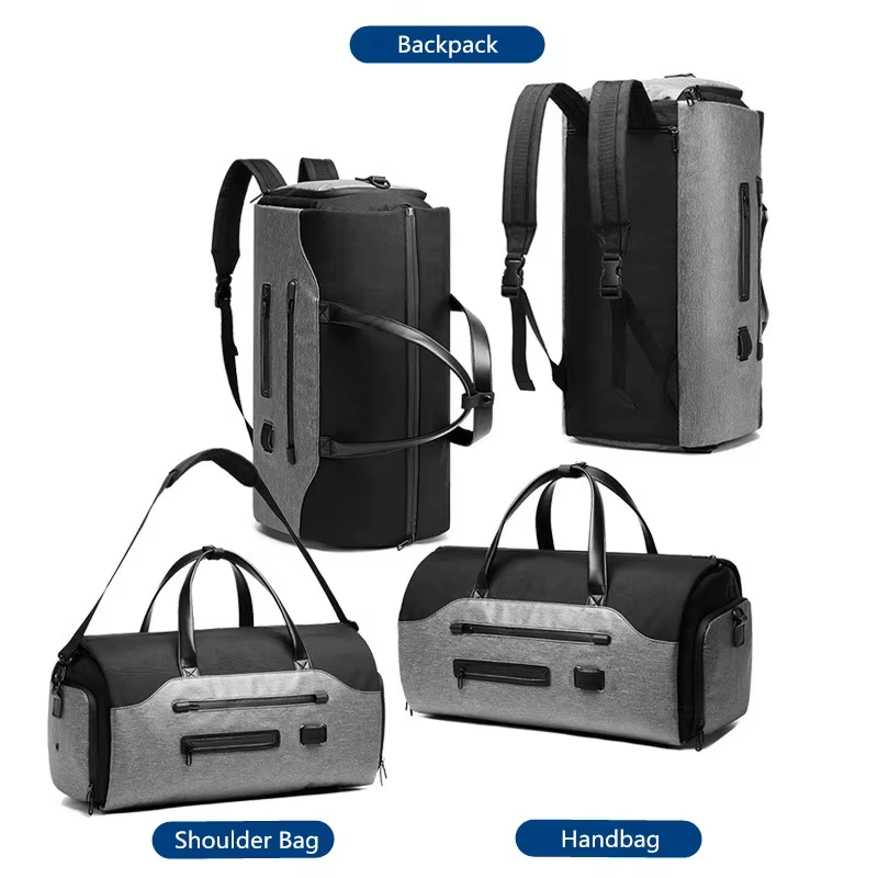 OZUKO-Sac à vêtement multifonction pour hommes, sac de voyage imperméable, grande capacité, poche po