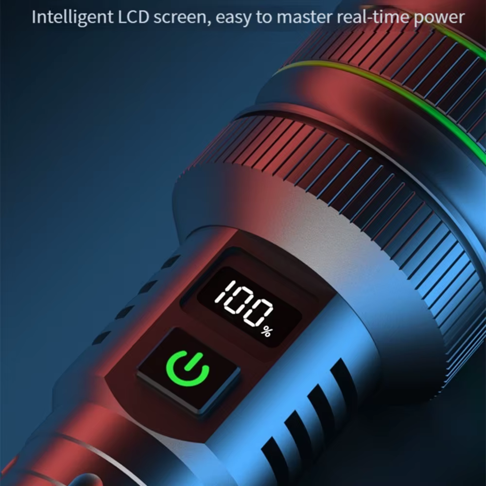 Torche tactique longue portée, lampe de poche LED haute puissance, Rechargeable par USB, lampe à lum