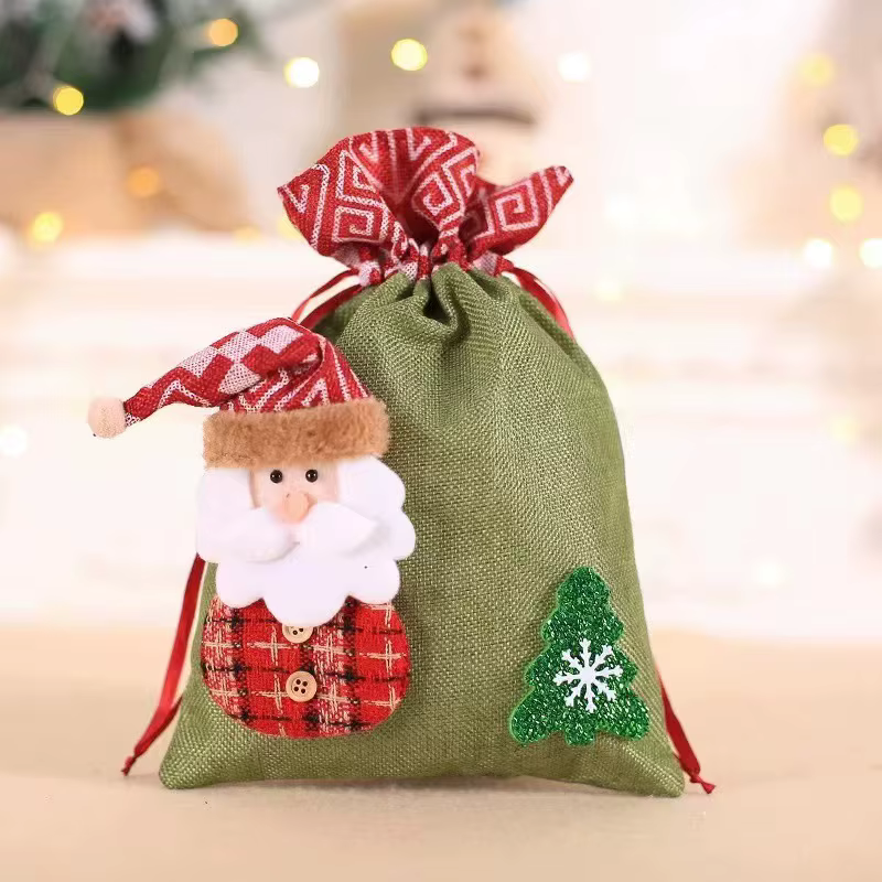 Sacs cadeaux de noël en tissu père noël bonhomme de neige, sac Goody, bonbons de noël, cadeaux de fê