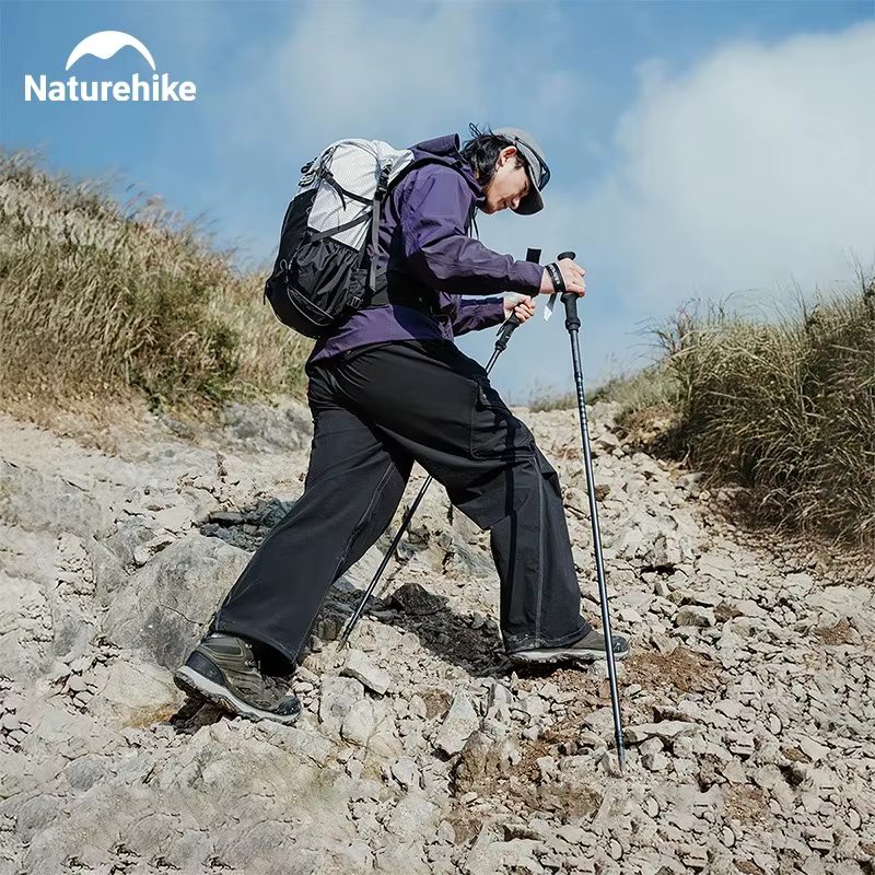 Naturehike – canne de randonnée pliante en aluminium et Fiber de carbone, ultralégère, 1 pièce, pour
