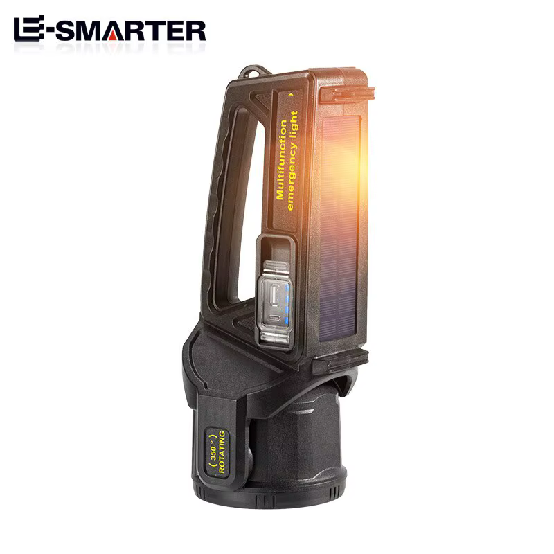 P50 Solaire De Charge Portable Puissant LED Lampe de Poche De Poche Projecteur USB Rechargeable Étan