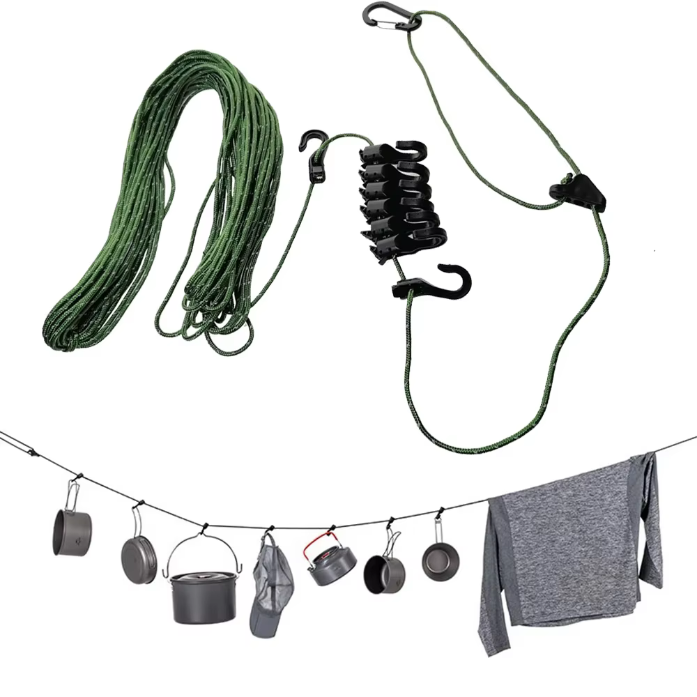Corde à linge de Camping et de voyage, 3.5-5m, Portable et réglable, pour randonnée, hôtel, lavage d