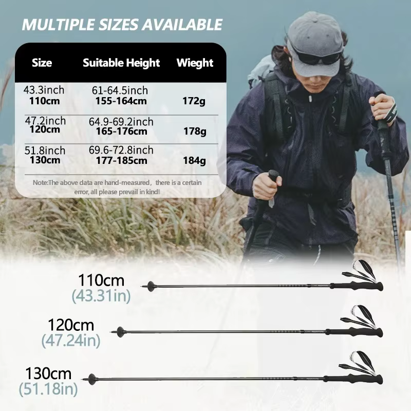 Naturehike – canne de randonnée pliante en aluminium et Fiber de carbone, ultralégère, 1 pièce, pour