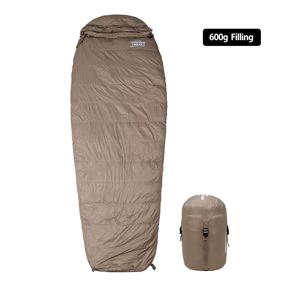 Sac de couchage en fibre d'oie de style momie Soomloom – Sac de couchage léger et compact pour le ca
