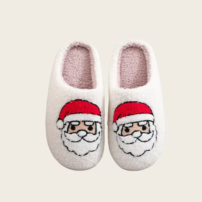 Hiver noël femmes maison pantoufles hommes intérieur doux sandales antidérapantes Couples chaud en p