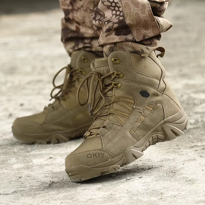 2025 mode hommes désert Combat bottes en plein air en cuir chaussures de randonnée hommes chasse tra