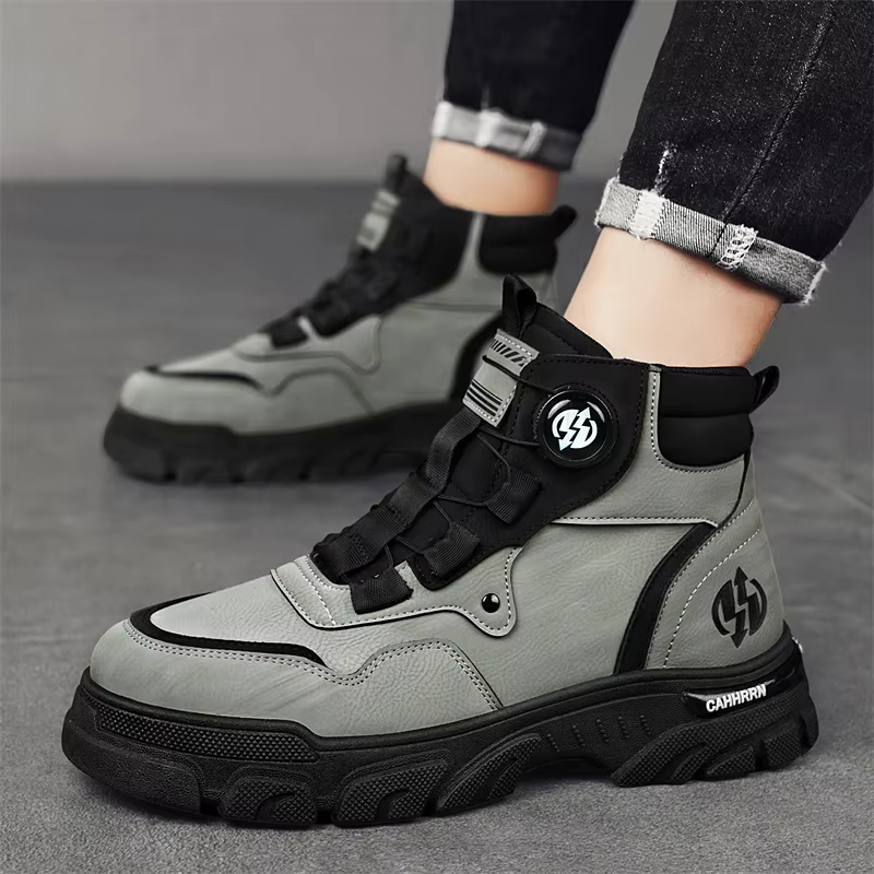 Bottes d'hiver pour hommes, chaussures de Cowboy décontractées, Combat tactique moto Chelsea chevill