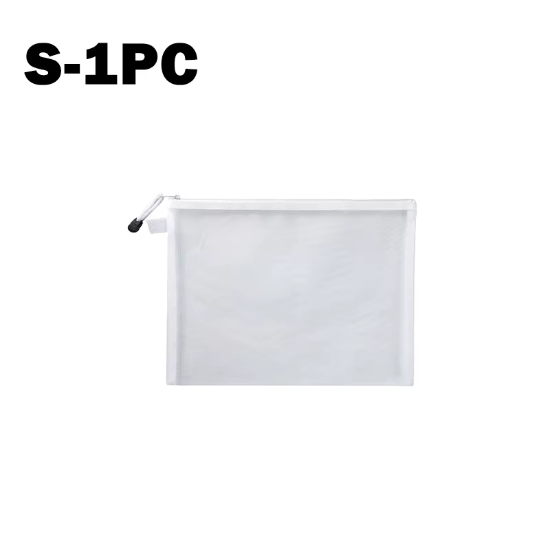 Sac à fermeture éclair en maille transparente, pochette de rangement polyvalente pour papeterie, jou