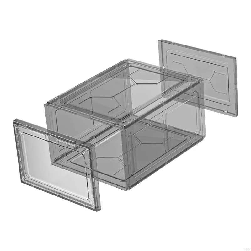 Boîtes à chaussures élégantes et transparentes, empilables, en plastique transparent, pour hommes et