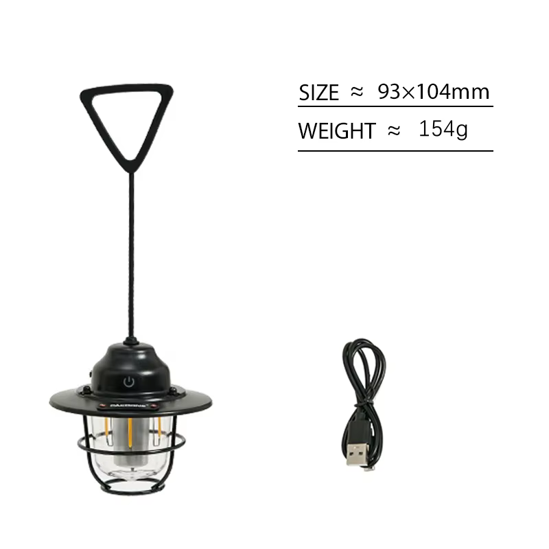 PACOONE – lanterne de Camping Portable rétro, étanche IPX4, lumière d'urgence, réglable en continu, 
