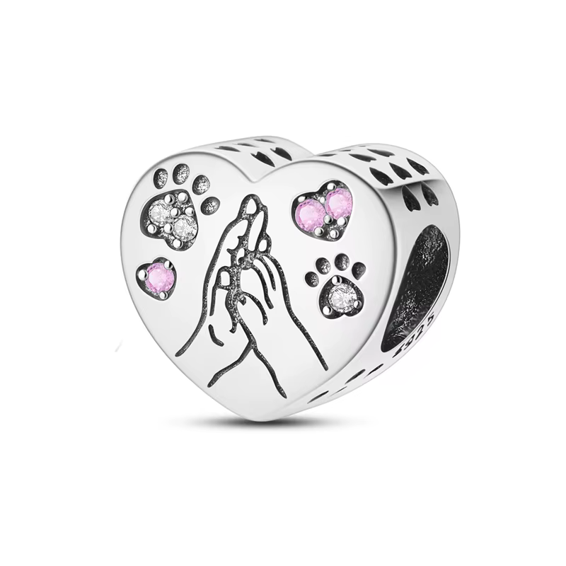 Breloques roses originales en argent Sterling 925, nœud en forme de cœur, bouteille de parfum, pende